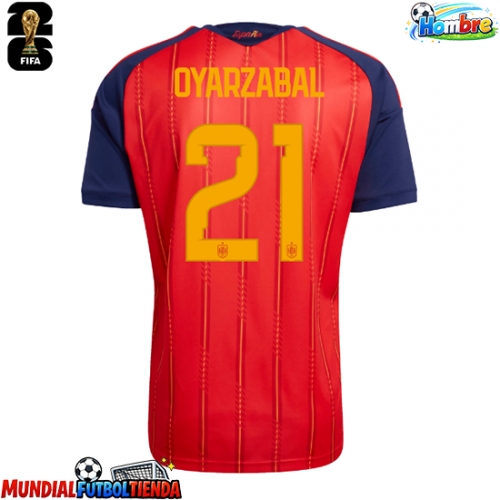 Camiseta España Mikel Oyarzabal #21 Primera Equipación Replica Mundial 2026 mangas cortas